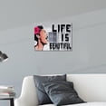thumbnail image 3 of WFSposter-Graffiti Street Canvas Wall Art Life is Beautiful Motivational Poster Graffiti Women Painting Colorful Artwork Pop Art Modern Framed Art for Living Room Bedroom, 3 of 6
