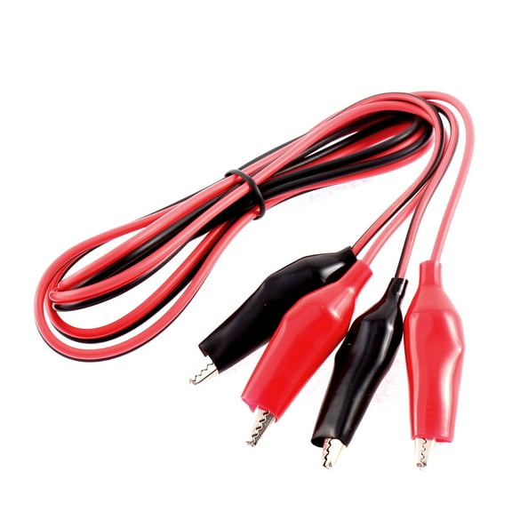 Unique Bargains Insulated Dual Line Jumper Probe Alligator Clips Test Leads Wire 1.2M Long