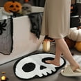 thumbnail image 4 of Area Rugs,TRUEDAYS Halloween Decor Mat For Bathroom Gothic Cute Halloween Decoration Black White Half Circle Mat Non Slip Rug Bathroom Mat Plush Shower Rug, 4 of 6