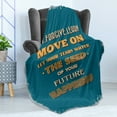 thumbnail image 4 of Wording Soft Flannel Fleece Throw Blanket, Retro Grunge Background with Happiness Themed Word Arrangement, Cozy Plush for Indoor and Outdoor Use, 60" x 80", Petrol Blue Orange Beige, by Ambesonne, 4 of 5