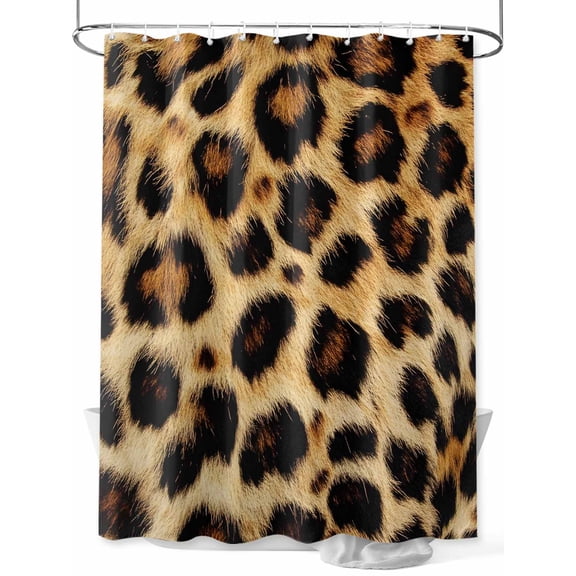 Shower Curtain Leopard Print Shower Curtains for Bathroom, Waterproof Polyester Shower Curtain Set with Hooks, Small Stall Size 36" x 72" Vintage