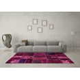 thumbnail image 3 of Ahgly Company Indoor Round Oriental Pink Modern Area Rugs, 4' Round, 3 of 4