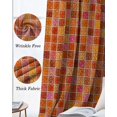 thumbnail image 4 of Abstract Geometric Blackout Curtains Light Blocking Print Window Curtains, Modern Minimalist Grid Gingham Thermal Insulated Window Drapes for Living Room Kitchen Cafe (2 Panels, 84"W x 63"L), 4 of 9