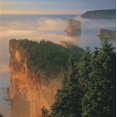thumbnail image 1 of Perce Rock And The Three Sisters In Fog At Sunrise, Gaspe Peninsula, Quebec Poster Print (24 x 24), 1 of 1
