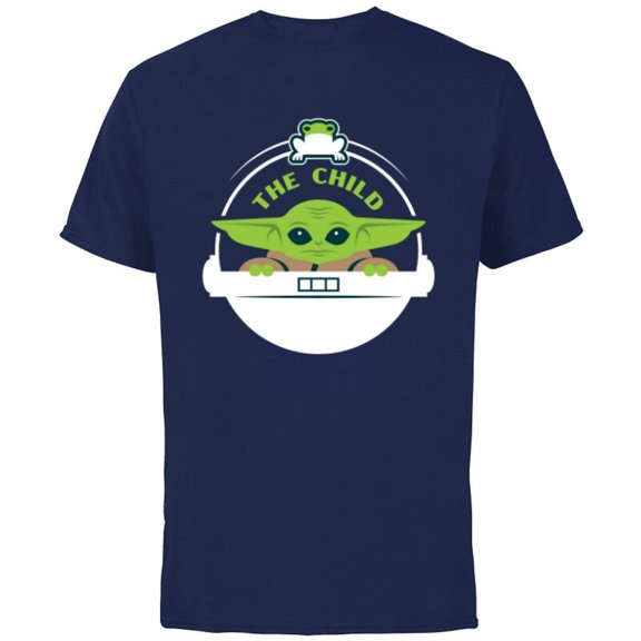Star Wars The Mandalorian The Child Floating Pod Frog Snack - Short Sleeve Cotton T-Shirt for Adults - Customized-Navy