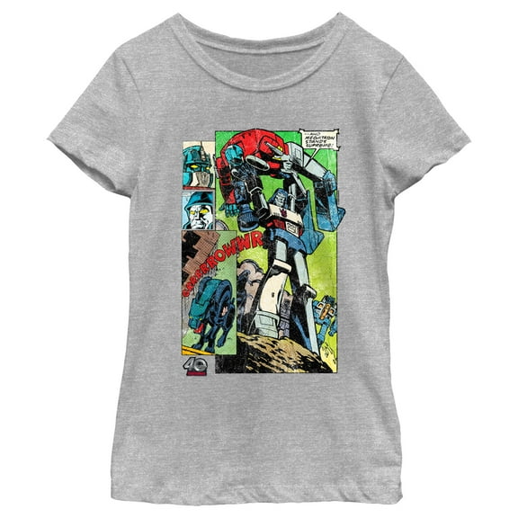 Girl's Transformers And Megatron Stands Supreme Panel Graphic T-Shirt
