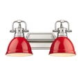 thumbnail image 3 of Golden Lighting Duncan 2-Light Contemporary Metal Bath Vanity in Pewter/Red, 3 of 4