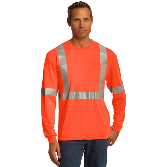 Cornerstone T-Shirt de Sécurité à Manches Longues &174; Ansi 107 Classe 2. Cs401ls S Sécurité Orange/ Réfléchissant