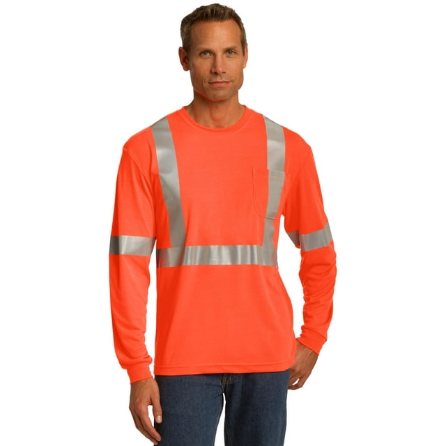 Camiseta de seguridad de manga larga CornerStone® ANSI 107 Clase 2. CS401LS Piedra angular CS401LS