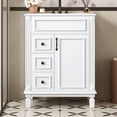 thumbnail image 4 of Harper & Bright Designs 24" Small Bathroom Vanity with Sink, Modern Bathroom Cabinet Freestanding with Drawers, Bathroom Storage Cabinet with Adjustable Shelffor Small Space, White, 4 of 14
