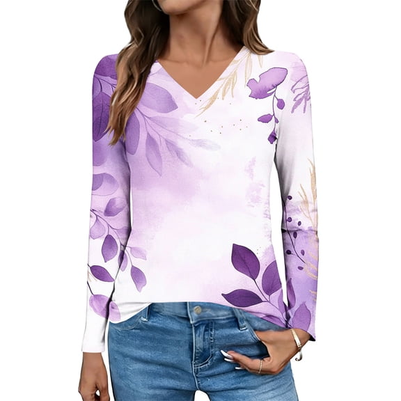Long Sleeve Shirts for Women Henley T Shirts Loose Fit Tunics Dressy Casual Work Blouses Fall Fashion Tops