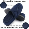 Diabetic Slippers Shoes for Men Arthritis Edema Adjustable Closure Memory Foam House Shoes, Blue