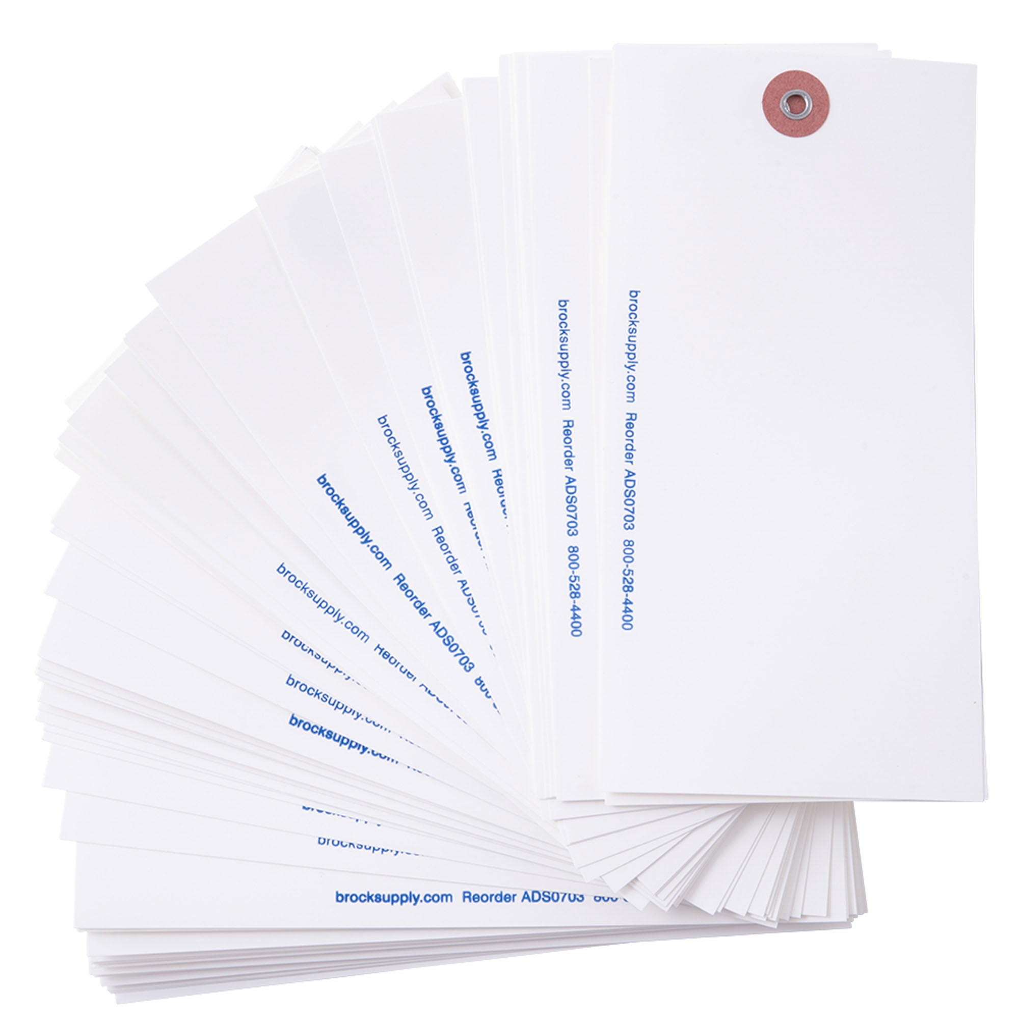 Brock Blank White Polyart Tags 6 1/4 Inch x 3 1/8 Inch With Reinforced Metal Eyelet Includes Wire-Brock Ballpoint Pen-Brockmark Marker 1000 Tags/Box