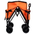 thumbnail image 6 of 3-in-1 Convertible Folding Wagon Cart 500lbs Heavy-Duty 180L Capacity - Bench Seat & Storage All-Terrain Wheels for Camping Beach Sports Garden,Orange, 6 of 11