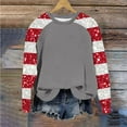 thumbnail image 2 of asdoklhq Shirts for Women Winter Christmas Round Neck Hoodless Raglan Sleeve Long Sleeve Sweater Top Gray L, 2 of 5