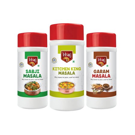 Organic Sabji + Kitchen King + Garam Masala Powder By Bhoj Masale 500gm, 17.6 Ounce | Pack Of 3