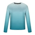 thumbnail image 4 of Fznquz Fashion T Shirts Men Soft Long Sleeve Blue Tee Shirt 2025 Gradient Mens Clothes Sale, 4 of 4