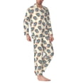 thumbnail image 2 of Xecao 70s Disco Ball Print Pajamas Set Mens Pajamas Long Sleeve Loungewear Two-Piece Sleepwear Button-Down Pjs Set,2PJS-Medium, 2 of 7
