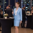 thumbnail image 4 of AZoiNM Women's Business Skirt Suit Set, 2-Piece Long Sleeve Blazer & Pencil Skirt, Two-Button Professional Workwear with Real Pockets, Blue, 4 of 16