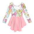 thumbnail image 6 of Grblisyd Ballet Leotards for Girls Bow Print Long Sleeve Gymnastics Dance Leotard Outfits with Tulle Skirt, 6 of 6