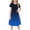 Dark Blue, variant on Girls Gradient Ombre Color Short Sleeve Swing Dress, 200G Polyester Cotton-Like Stretch Jersey Round Neck Casual A-Line Summer Dress(Wine130)