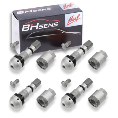4 pc Huf TPMS Sensor Service Kits compatible with BMW 328i xDrive 2009-2012 - Silver Seat