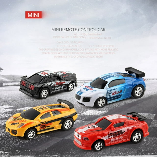 Voiture Télécommandée en Plastique pour Enfants 1:45 Canettes 4 Roues Mini Véhicule RC Jouet pour Petits Enfants