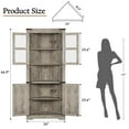 thumbnail image 5 of 67" Tall Corner Storage Cabinet with Glass Doors & Adjustable Shelves - Farmhouse Accent Cupboard with Barn Doors for Living Room, Kitchen & Dining Room, 5 of 8