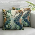 thumbnail image 3 of PRATYUS   Ocean Beach Throw Pillow Covers Seahorse Turtle Starfish Coastal Outdoor Decorative Pillows Soft Cushion Cases for Couch Sofa Bed Home Decor White, 3 of 5