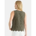 thumbnail image 3 of Time and Tru Women's Eyelet Embroidery Top, Sizes XS-XXXL, 3 of 5