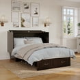 thumbnail image 3 of AFI Nantucket Full Solid Wood Murphy Bed Chest with Mattress, Drawer & Charger in Espresso, 3 of 22