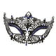 thumbnail image 3 of Máscara de mascarada con accesorios, máscara para ojos con diamantes de imitación, máscara de graduación, cubierta facial de media cara azul, 3 of 9