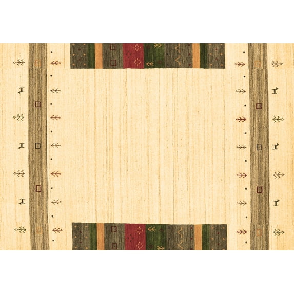 Ahgly Company Machine Washable Indoor Rectangle Solid Brown Modern Area Rugs, 3' x 5'