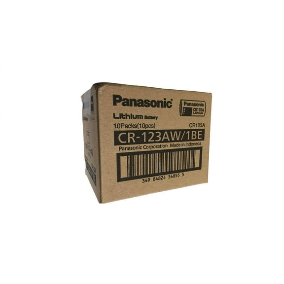 1 box of 6 panasonic 3v lithium camera batteries size cr123a