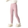thumbnail image 2 of Kids Girls Thermal Leggings Thick Fleece Lined Leggings High Waisted Winter Warm Black Soft Tights Tummy Control Gym Yoga Fitness Stretchy Pants Trousers Pink 3-4 Years, 2 of 6