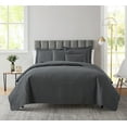 thumbnail image 1 of Clara Clark Home Quilt Set Bedspread - Ultra Soft Microfiber Embossed Grid Weave Pinsonic Lightweight Coverlet - Quilted Comforter 5 Piece Bedding Set - 2 Pillow Shams, 2 Euro Shams - Queen, Gray, 1 of 4