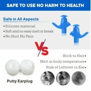 Swimming Earplugs , 3 Pairs, Silicone Comfortable Earbuds with Storage Case for Adults, Children Prevent Swimmer`s Ear(Blue-L)