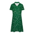 thumbnail image 6 of qolati Summer Dresses for Women 2025 V Neck Short Slevee Polka Dot Casual Dresses Loose Flowy A Line Boho Vacation Beach Sundress with Pockets, 6 of 6