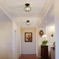 thumbnail image 5 of LOHASLED 1-Light Black Semi Flush Mount,K9 Crystal Industrial Metal Cage Ceiling Light Fixture,Modern Style for Hallway Porch Kitchen Bathroom, 5 of 8