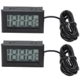 thumbnail image 2 of Refrigerator Temperature Meter, 2Pcs -50 Degrees Celsius ～110 Degrees Celsius  Waterproof Electronic Digital   2s Refresh With Probe For Aquarium For Greenhouse, 2 of 8
