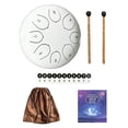 thumbnail image 2 of Steel Tongue Drum Pearl White 6 Inches 8 Notes B Major Meditation Yoga Percussion Instrument, 2 of 7
