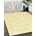 thumbnail image 2 of Ahgly Company Indoor Round Abstract Mustard Yellow Oriental Area Rugs, 3' Round, 2 of 6