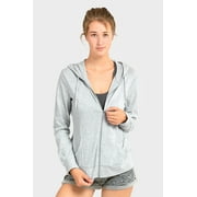 Sofra Womens Lightweight Cotton Blend Long Sleeve Zip Up Thin Hoodie Jacket