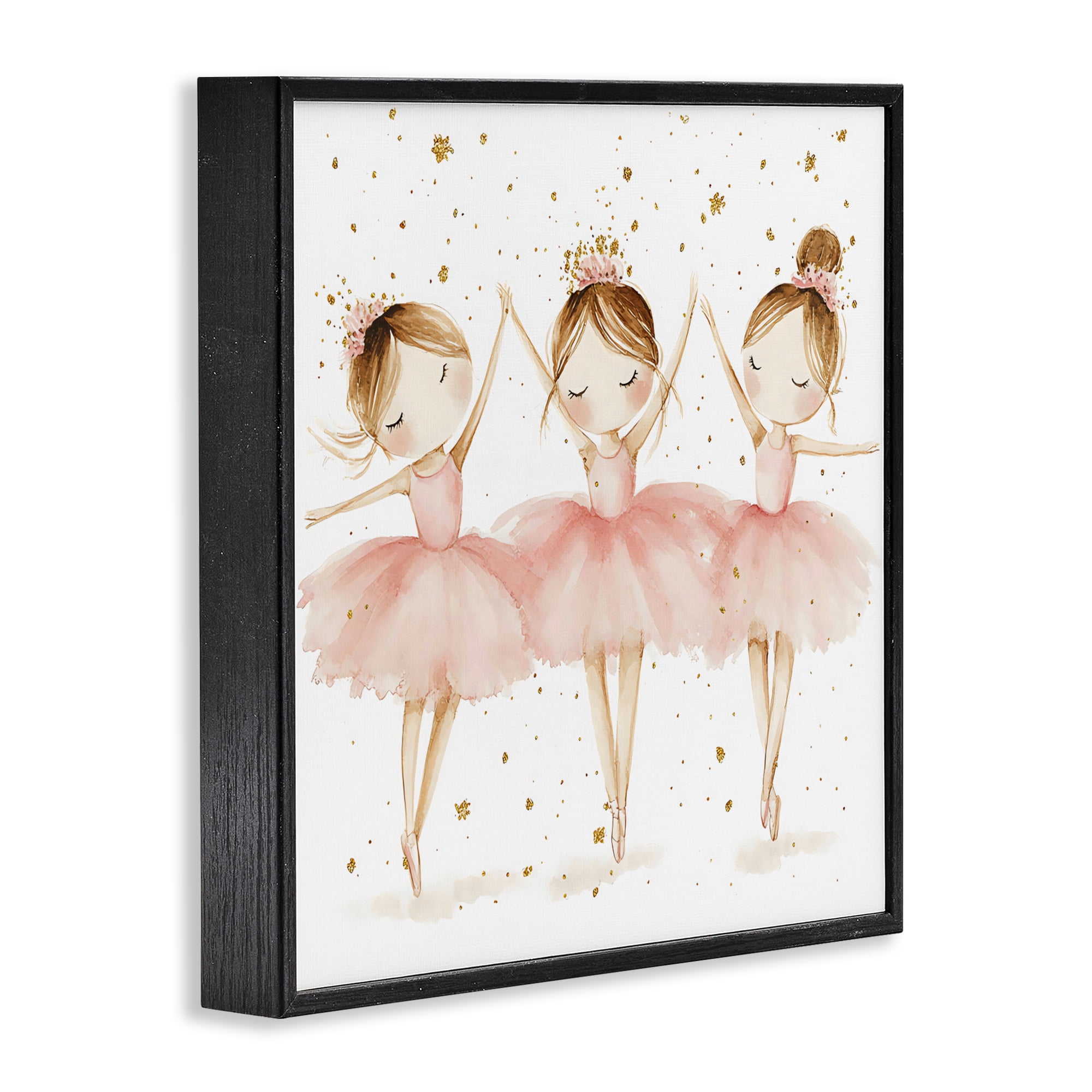 Stupell Industries Trio Of Ballerinas Black Framed Giclee Art, design by Creative Studio