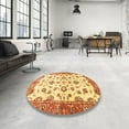 thumbnail image 4 of Ahgly Company Machine Washable Indoor Rectangle Abstract Chrome Gold Yellow Area Rugs, 5' x 8', 4 of 7