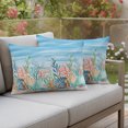 thumbnail image 3 of Outdoor Pillow Covers 20x12 Set of 2, Summer Nautical Waterproof Patio Throw Pillow Covers for Couch Sofa Chair, Coastal Beach Starfish Coral Shell Blue Decorative Pillowcases for Throw Pillows, 3 of 9