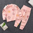 thumbnail image 2 of TOWED22 Little Boys Girls Pajamas 2 Pieces Long Set Cotton Sleepwear Kids Excavator Pjs Toddler Winter Clothes 3 6 9 12 18 24 Months 2 3 4 5 6 7 8 9 Years(Pink,2-3 Y), 2 of 4