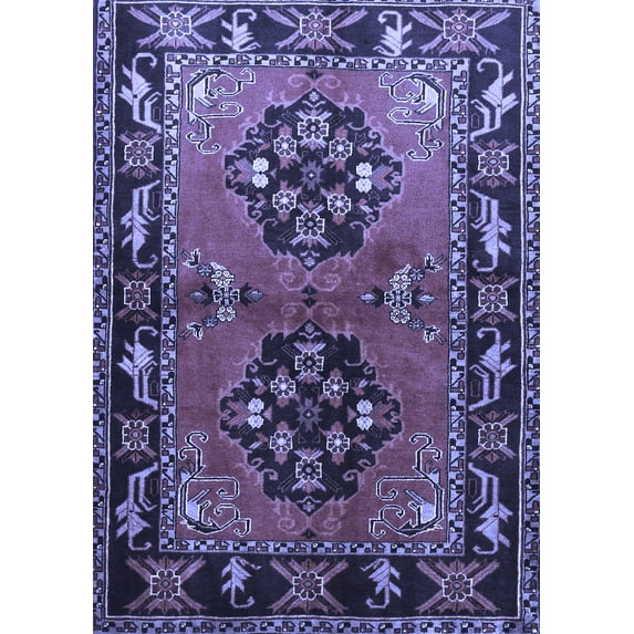 Ahgly Company Indoor Rectangle Persian Blue Traditional Area Rugs, 2' x 4'