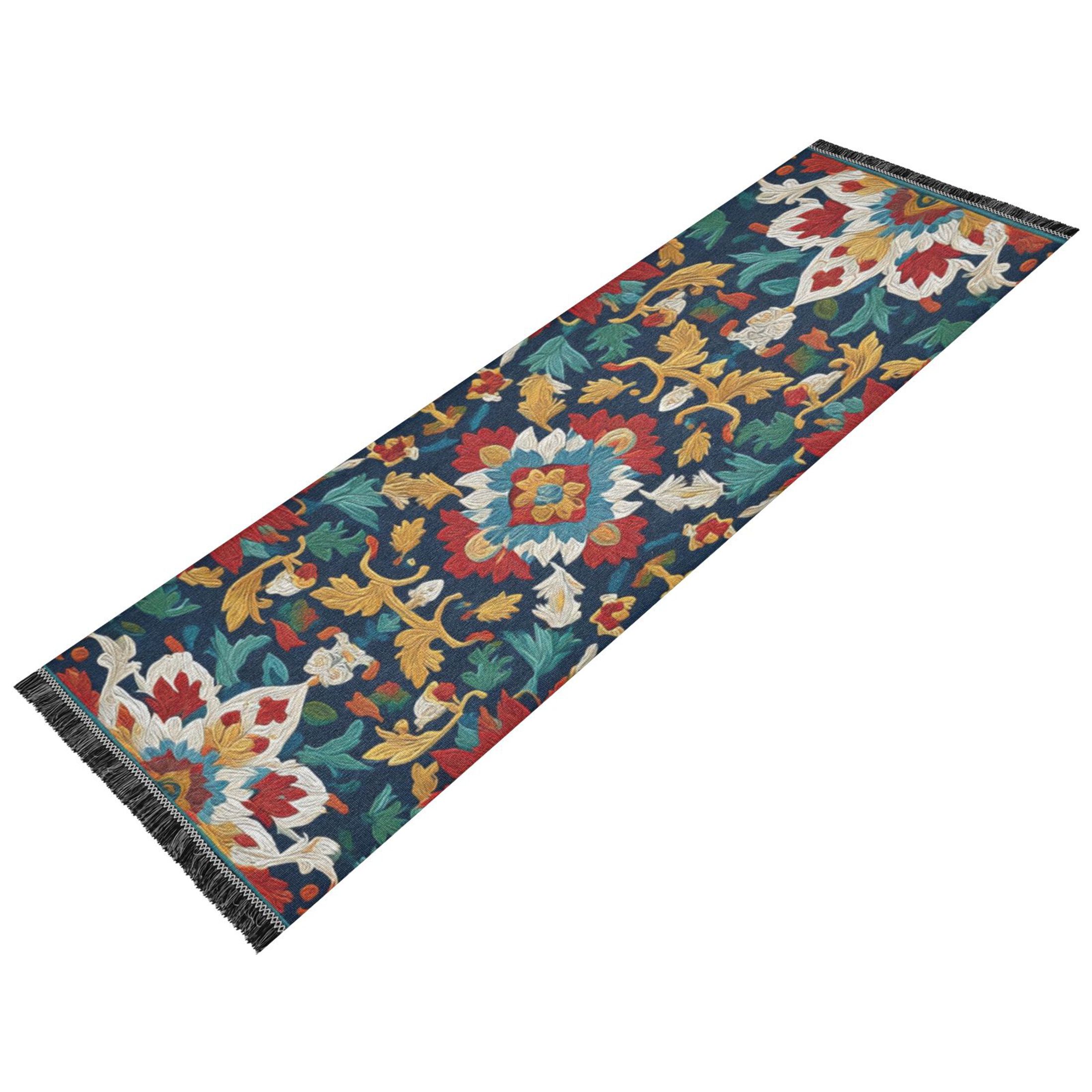 Bedroom Hallway Indoor Outdoor Mat With Rubber Backing Runner Rug Long Persian Pattern