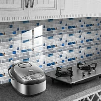 BiFandian 12Pcs Self-adhesive Peel and Stick Wallpaper, Brick Pattern Ceramic Tile Sticker Paper, 3D Stone Design Brick Wall Tile for Home Bathroom Kitchen Backsplash